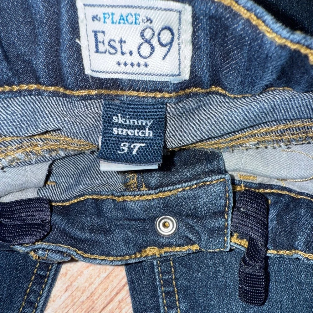 The Children's Place Dark Blue Kids Jeans with embroidered hearts